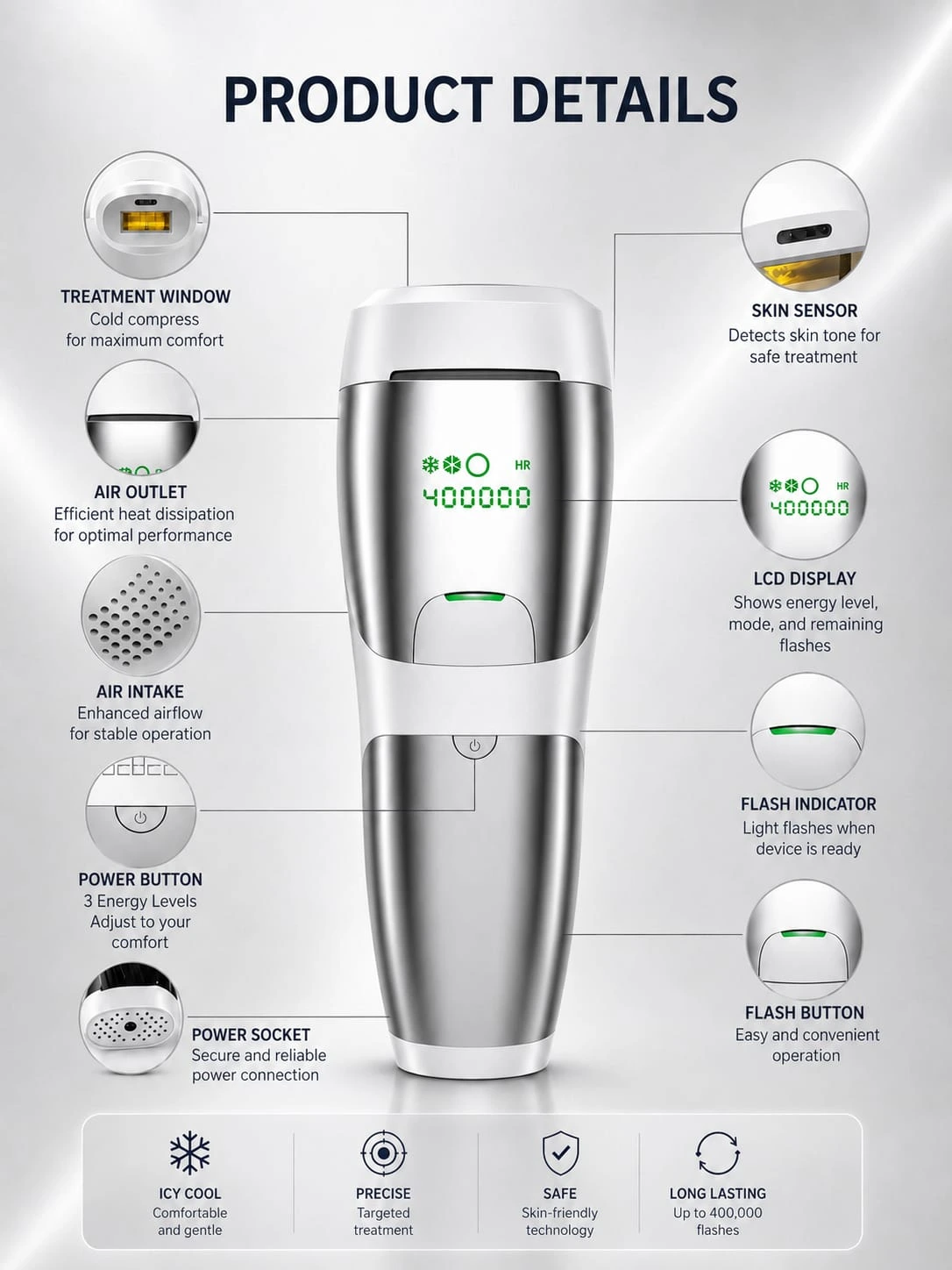 Infinity Sapphire Diamond Blue Laser Hair Removal - Image 5